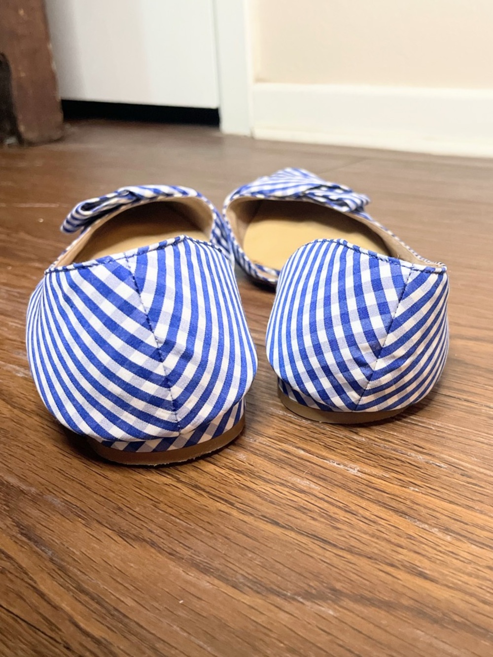 Talbots Gingham D’Orsay Bow Flats Coastal Grandmillennial Size 8 - Picture 8 of 11